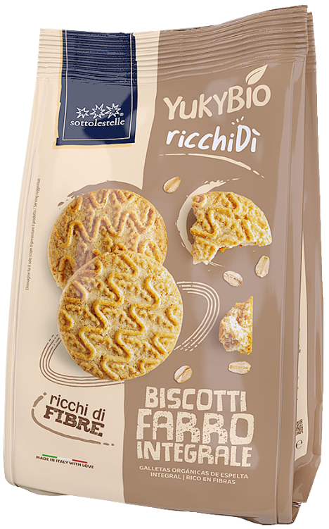 Pilno grūdo speltų sausainiai, ekologiški SOTTOLESTELLE, 300 g