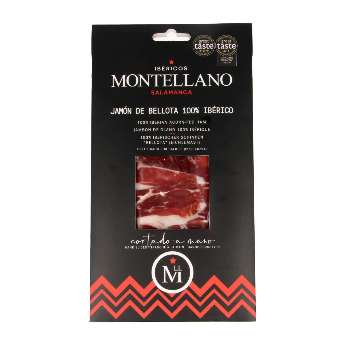 Vytintas kiaulienos kumpis IBERICO DE BELLOTA 100%, pjaustytas rankomis IBERICOS MONTELLANO, 80 g