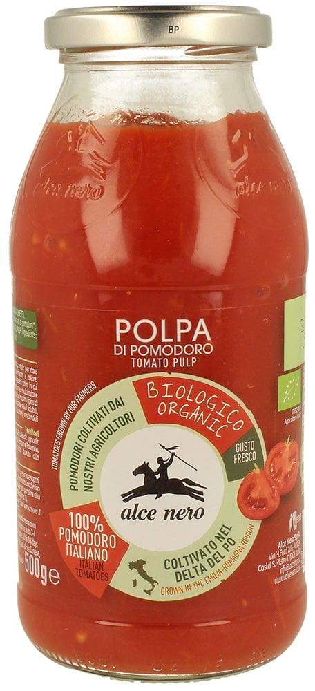 Pjaustytų pomidorų tyrė, ekologiška ALCE NERO, 500 g