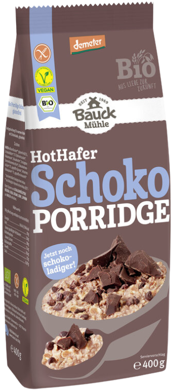 Avižų košė su šokoladu, biodinaminė BAUCK MÜHLE, 400 g