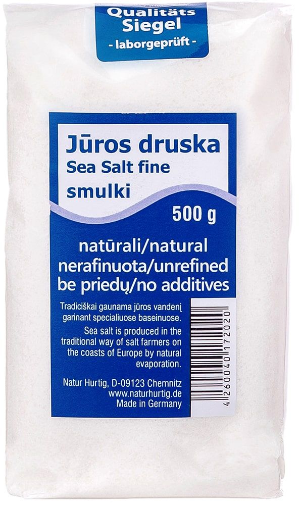 Jūros druska, smulki NATUR HURTIG, 500 g
