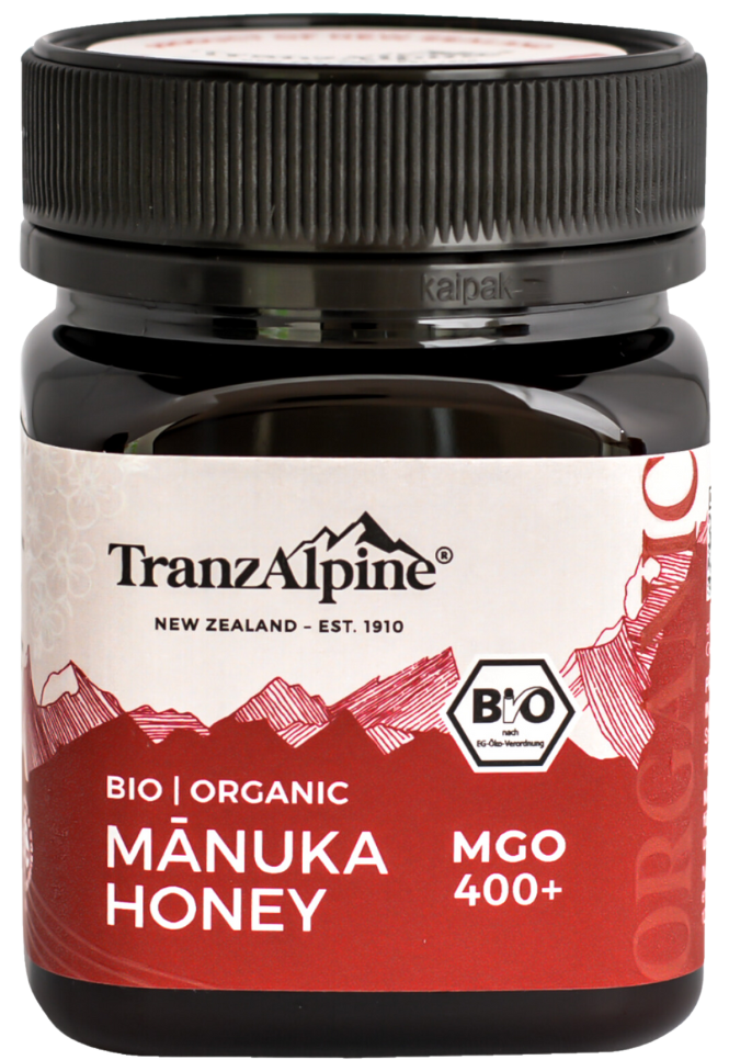 Manuka medus 400+ MGO, ekologiškas TRANZ ALPINE, 250 g