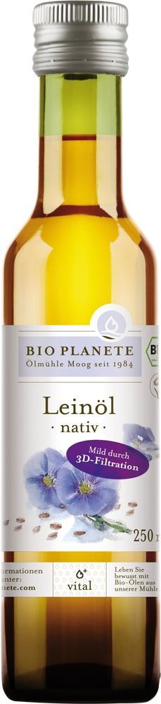 Linų sėmenų aliejus, ekologiškas BIO PLANETE, 250 ml