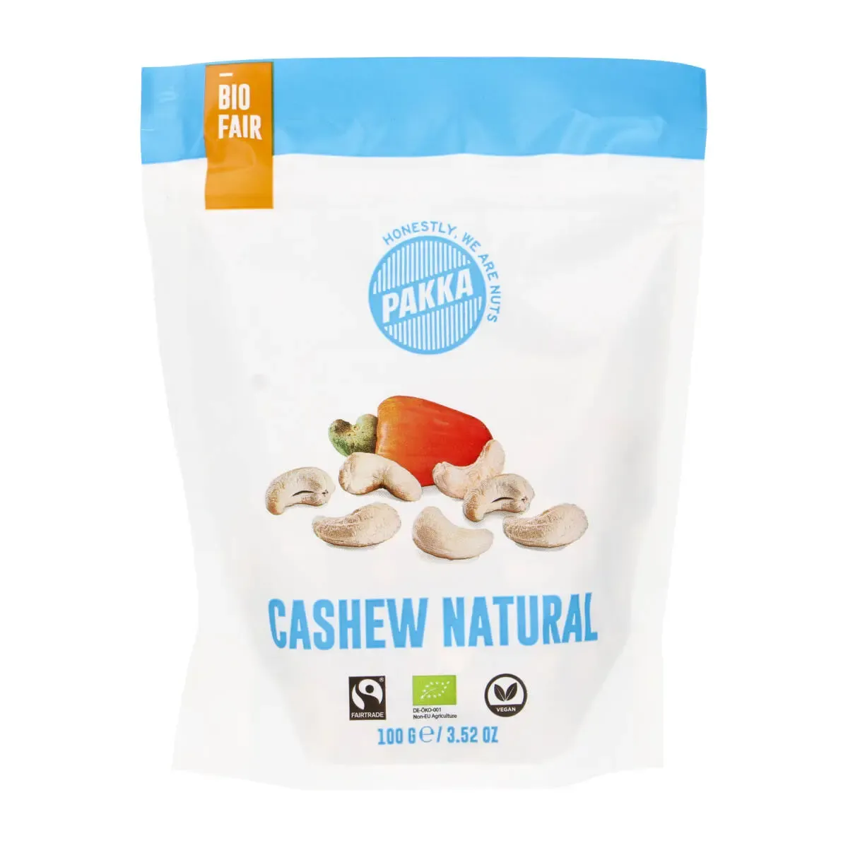 Anakardžių riešutai CASHEW NATURAL, ekologiški PAKKA