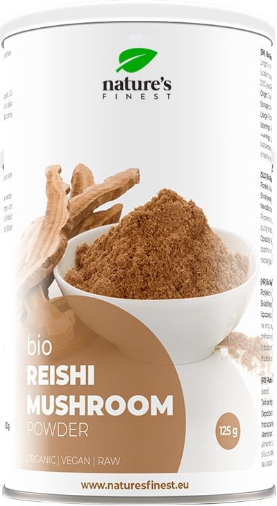 Tikrinių blizgučių (reishi grybų) milteliai, ekologiški NATURE'S FINEST, 125 g