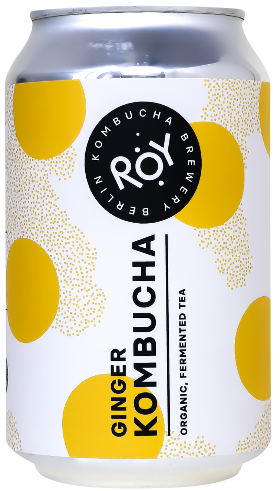 Kombučia gėrimas IMBIERAS, ekologiškas ROY KOMBUCHA, 330 ml