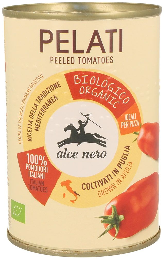 Konservuoti pomidorai be odelės, ekologiški ALCE NERO, 400 g