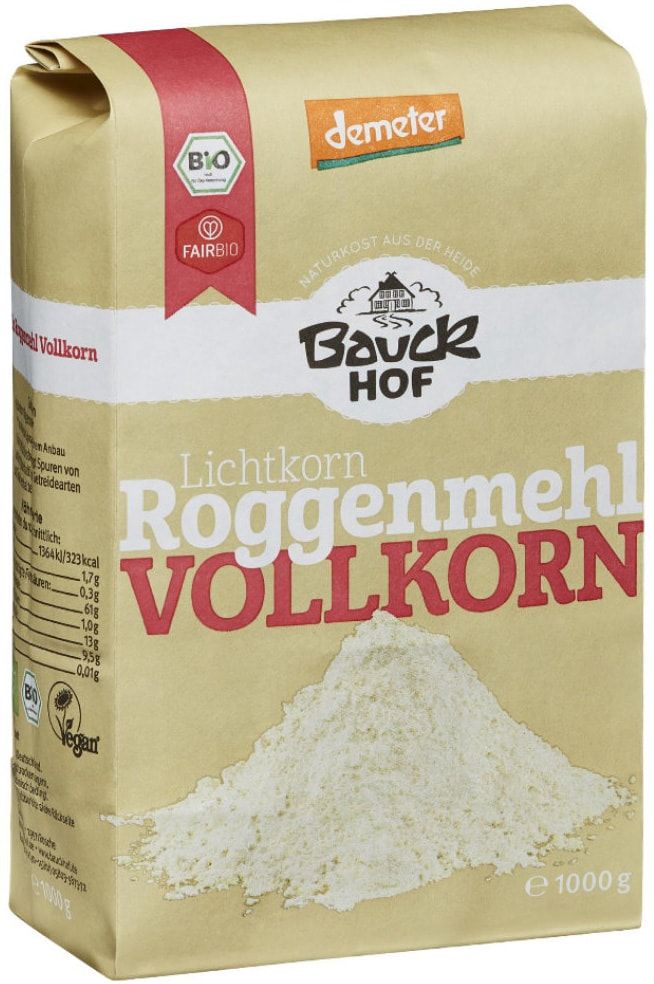 Šviesūs ruginiai miltai, pilno grūdo, biodinaminiai BAUCK MÜHLE, 1 kg