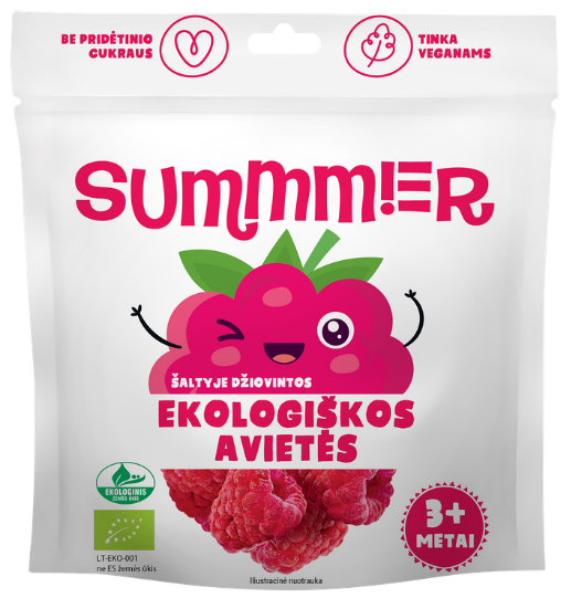 Šaltyje džiovintos ekologiškos avietės „SUMMMER“ DEHIDRA, 11 g