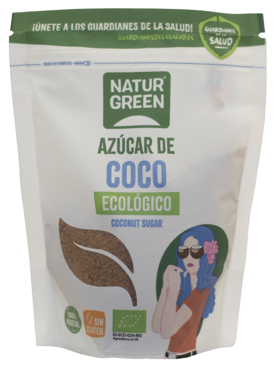 Kokosų žiedų cukrus, ekologiškas NATURGREEN, 300 g