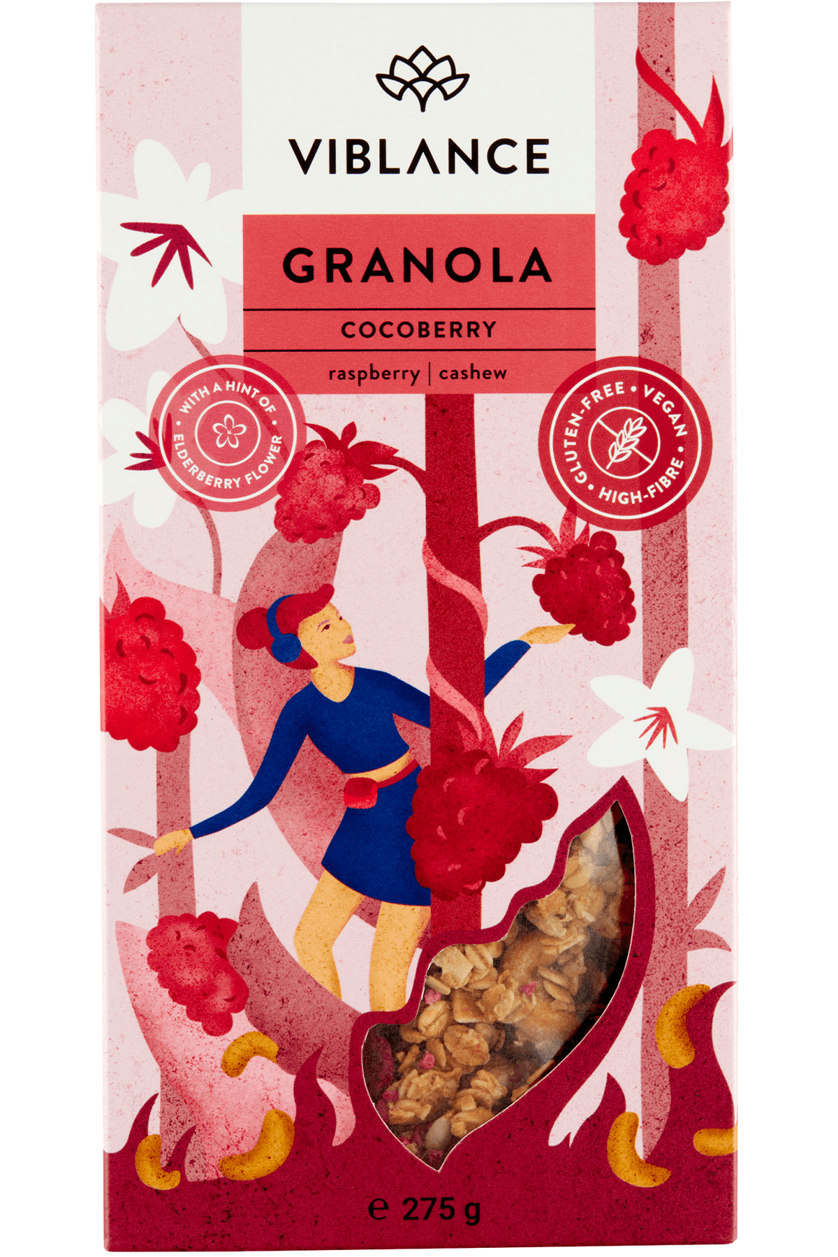 Granola su anakardžiais ir avietėmis VIBLANCE, 275 g