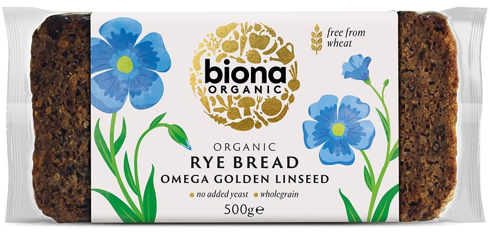 Ruginė duona su linų sėmenimis, ekologiška BIONA, 500 g