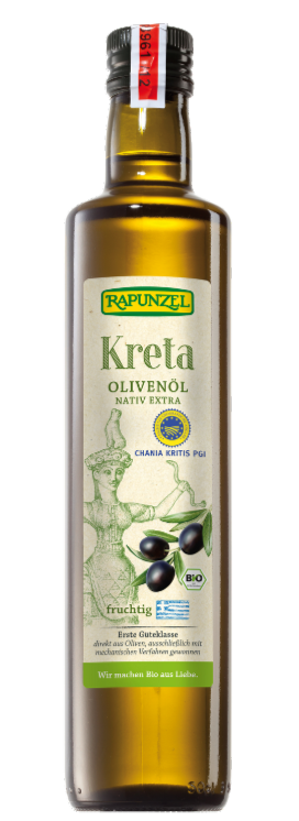 Šalto spaudimo alyvuogių aliejus iš Kretos, ekologiškas RAPUNZEL, 500 ml