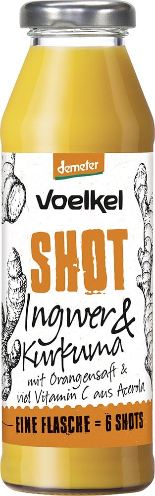 Imbiero ir ciberžolės sulčių kokteilis, biodinaminis VOELKEL, 280 ml