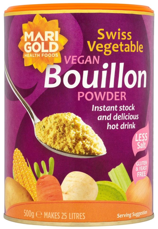 Šveicariškas daržovių sultinys veganams, silpnai sūdytas VIOLETINIS MARIGOLD, 500 g