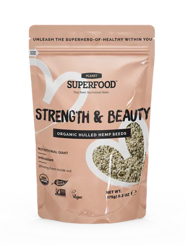 Kanapių sėklos, lukštentos, ekologiškos PLANET SUPERFOOD, 175 g