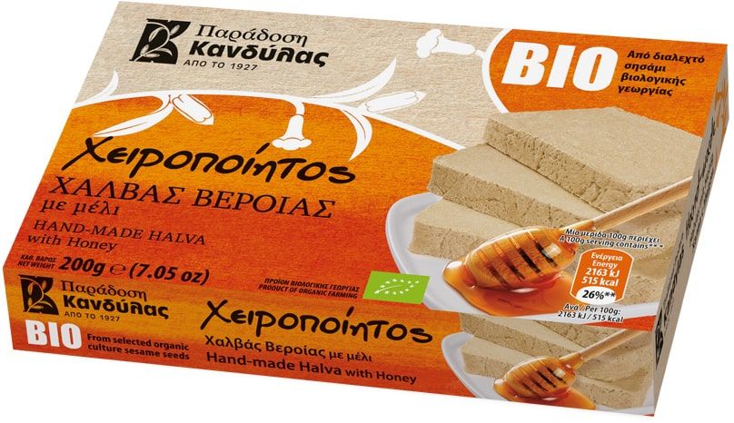 Sezamų chalva su medumi, ekologiška KANDYLAS, 200 g
