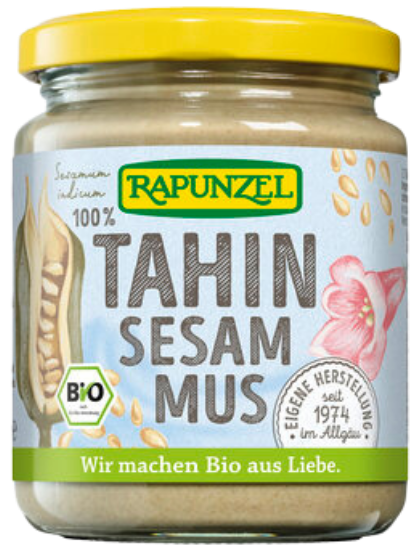 Nešlifuotų sezamų pasta tahini, ekologiška RAPUNZEL, 250 g