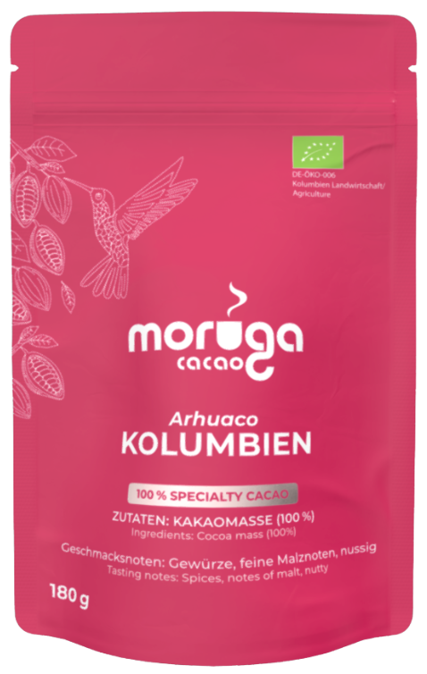 Rūšinė kakava „Arhuaco Kolumbien“, ekologiška MORUGA CACAO, 180 g