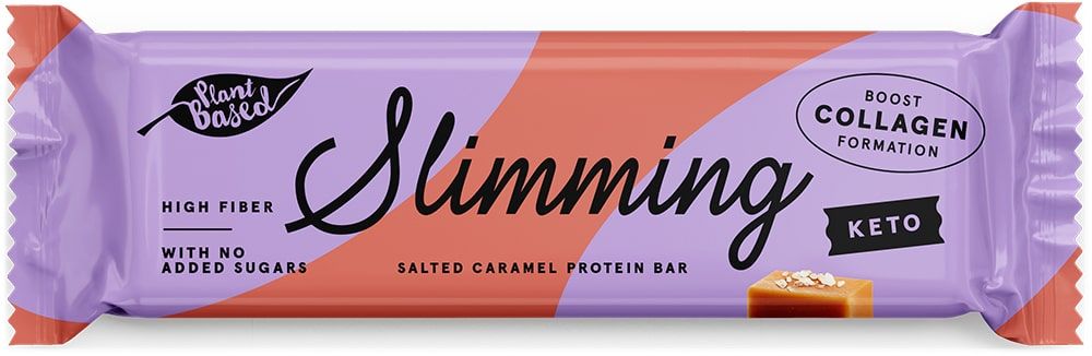 Sūrios karamelės skonio baltyminis batonėlis „Slimming“ PLANET SUPERFOOD, 40 g