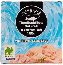 Dryžuotojo tuno filė savo sultyse FISH4EVER, 160 g