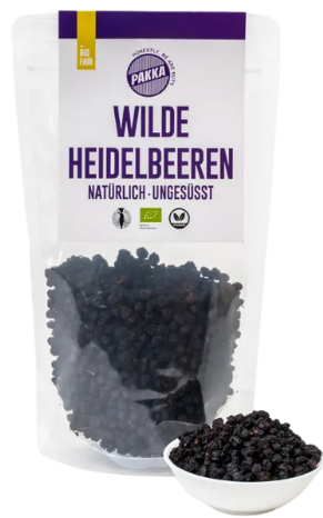 Džiovintos mėlynės, ekologiškos PAKKA, 125 g