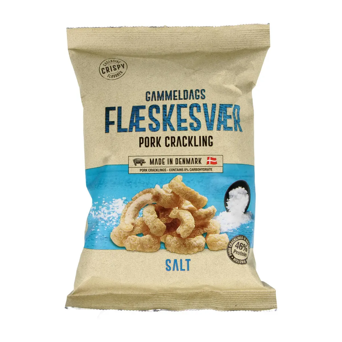 Kiaulių odelių traškučiai su druska CRISPY