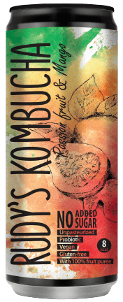 Kombučia gėrimas MANGAI IR PASIFLOROS RUDY'S, 330 ml