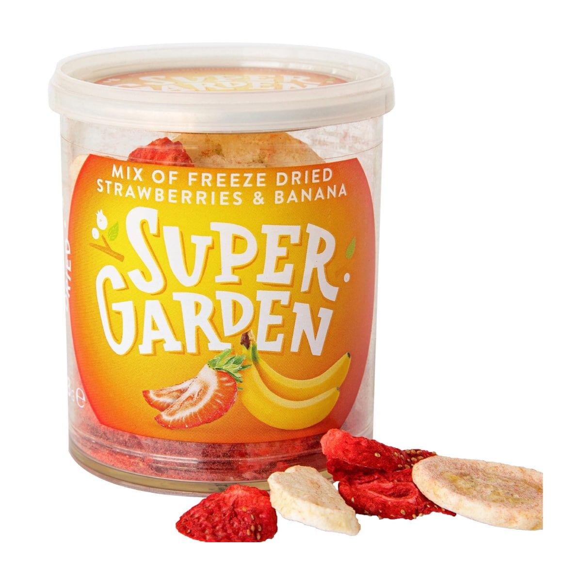 Liofilizuotos braškės ir bananai SUPER GARDEN