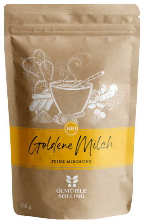 Prieskonių mišinys gėrimui „Golden Milk“, ekologiškas ÖLMÜHLE SOLLING, 250 g
