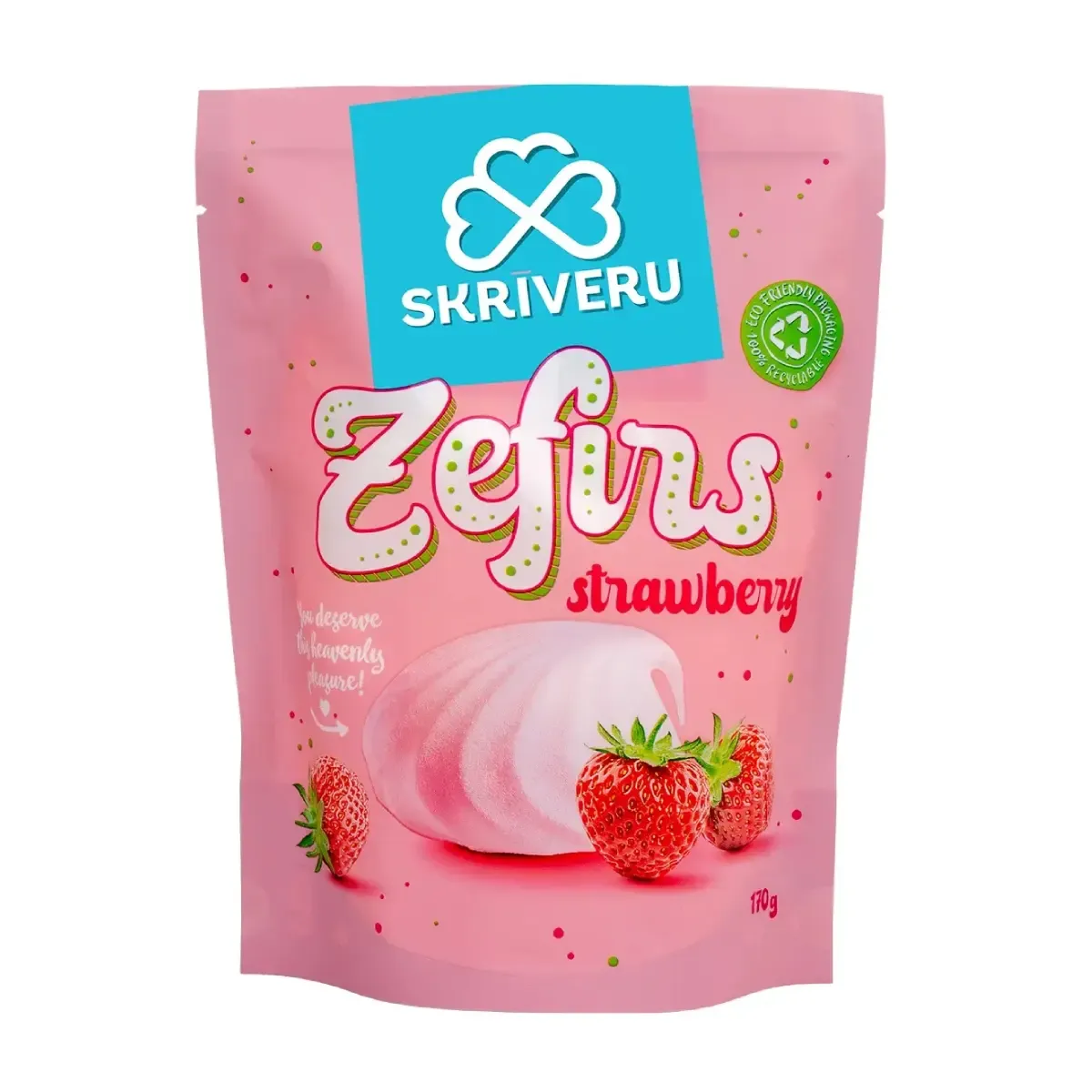 Zefyrai braškių skonio SKRIVERU