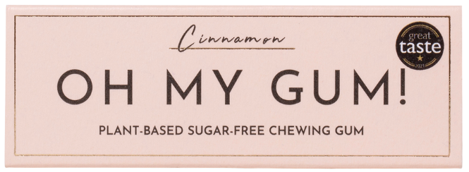Becukrė kramtomoji guma su ksilitoliu, cinamono skonio OH MY GUM!, 10 vnt. (19 g)