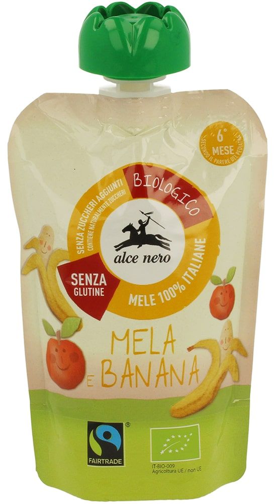 Obuolių ir bananų tyrelė, ekologiška ALCE NERO, 100 g