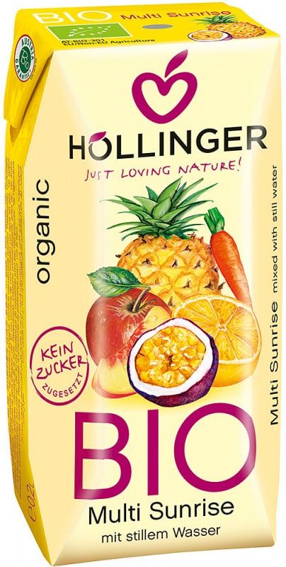 Sulčių gėrimas MULTI SUNRISE, ekologiškas HÖLLINGER, 200 ml