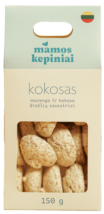 Morengo ir kokoso drožlių sausainiai MAMOS KEPINIAI, 150 g