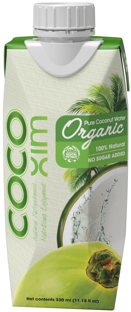 Jaunų kokosų vanduo, ekologiškas COCOXIM, 330 ml