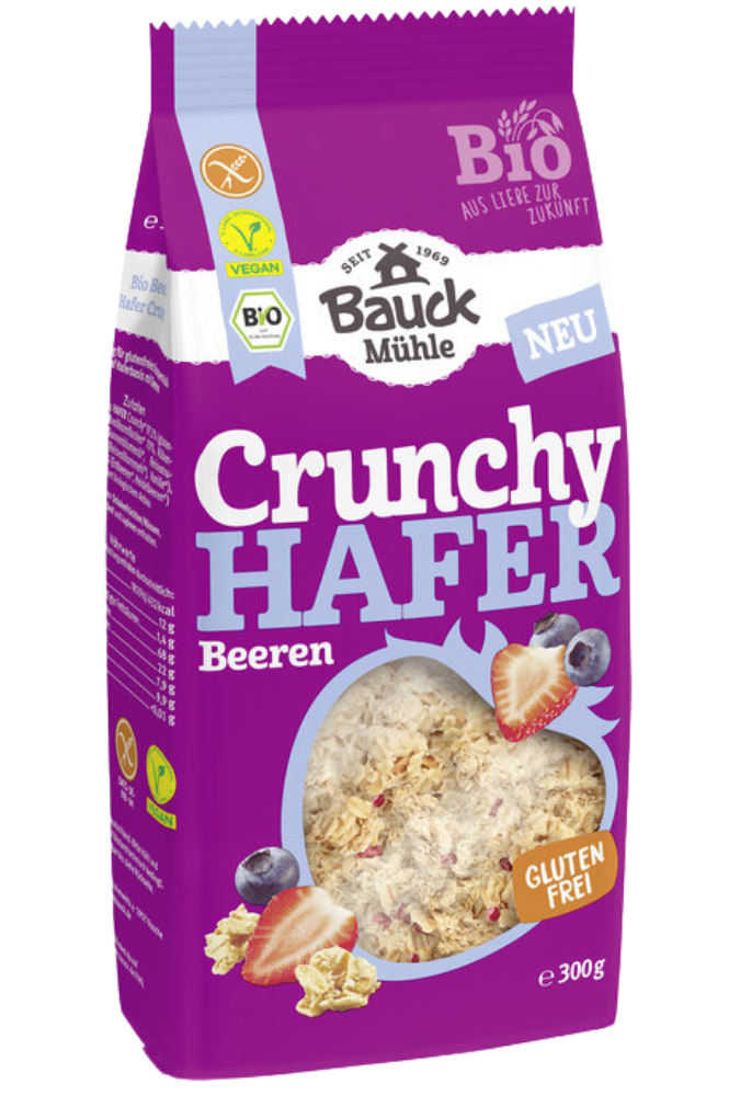 Crispy oat flakes with berries, organic BAUCK MÜHLE, 300 g