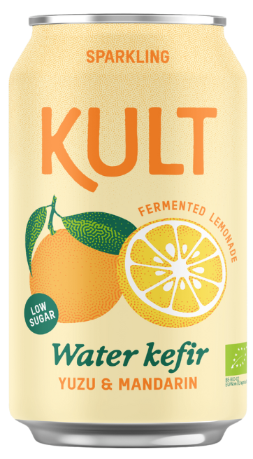 Vandens kefyras YUZU IR MANDARINAI, ekologiškas KULT, 330 ml