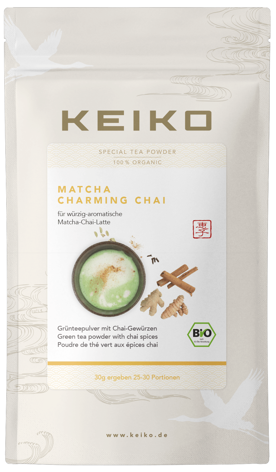 Matcha arbata su prieskoniais MATCHA CHARMING CHAI, ekologiška KEIKO, 50 g
