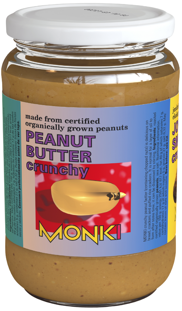 Traškus žemės riešutų kremas, ekologiškas MONKI, 650 g