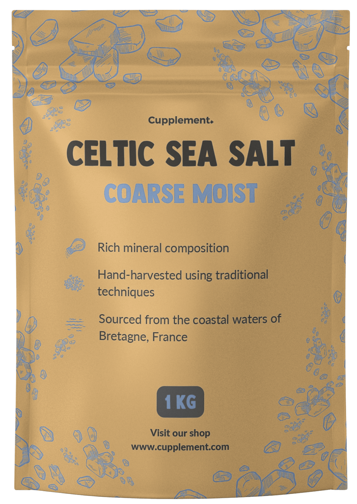 Keltų jūros druska "Celtic Sea Salt" CUPPLEMENT, 1 kg