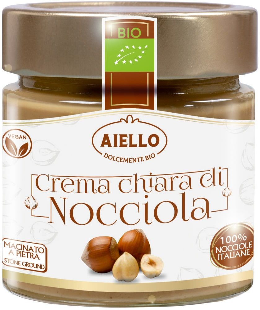 Lazdynų riešutų 100% kremas be luobelių, ekologiškas AIELLO, 200 g