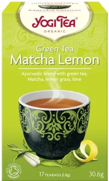 Ajurvedinė žalioji arbata su mačia ir citrina, ekologiška YOGI TEA