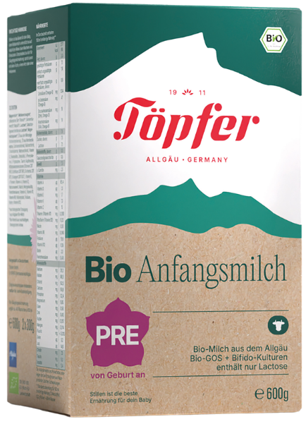 Молочная смесь BIO PRE для младенцев до 6 месяцев, органическая TÖPFER, 600 г