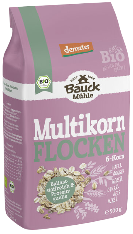6 grain flakes, biodynamic BAUCK MÜHLE, 500 g