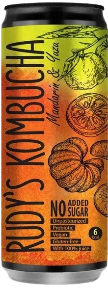 Kombucha drink MANDARINS AND YUZU RUDY'S, 330 ml
