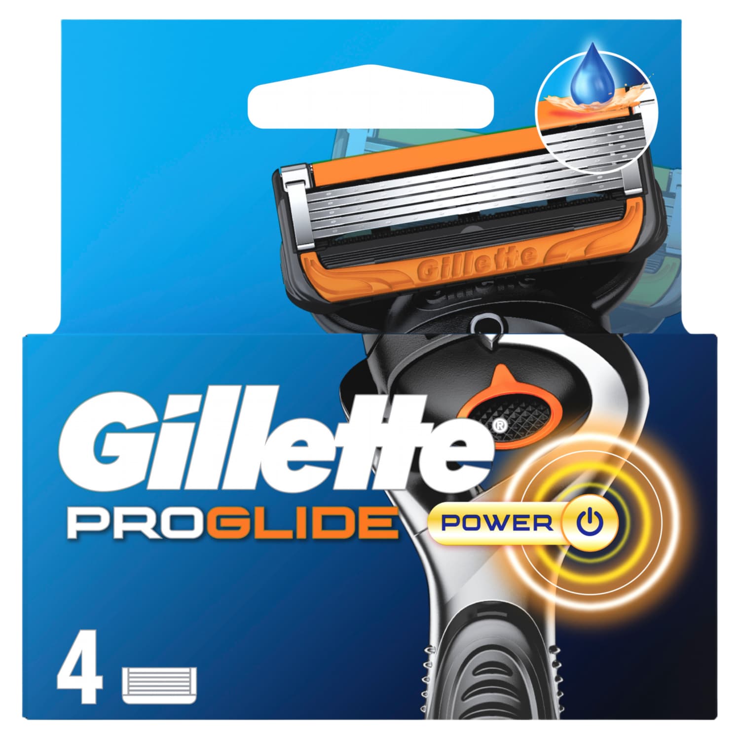 Skus.gal.GILLETTE FUSION PROGLIDE POWER,4vnt.