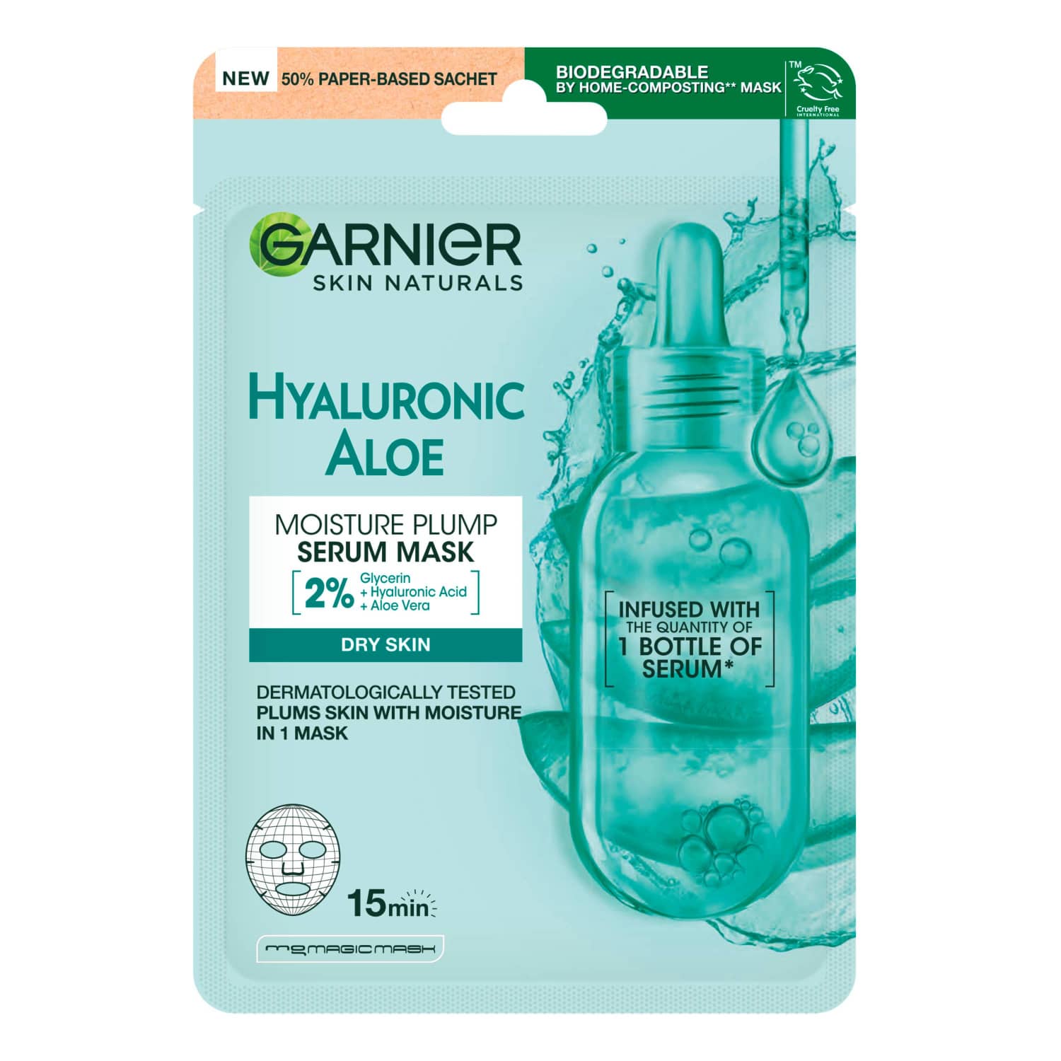 Drėk. kaukė Garnier SN Hyal. Alavijo 32g