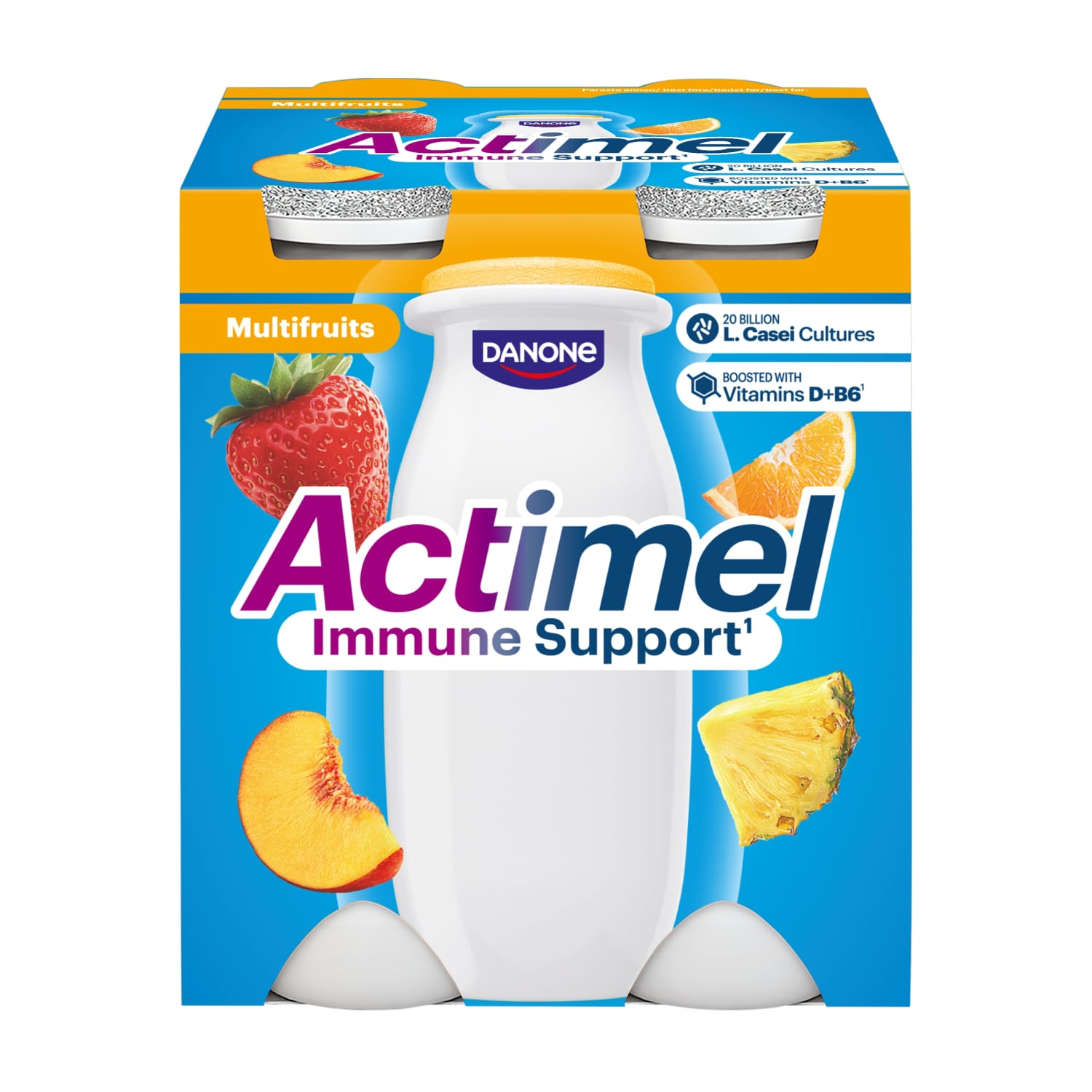 Various fruit yogurt drink ACTIMEL, 1.5%, 4x100g