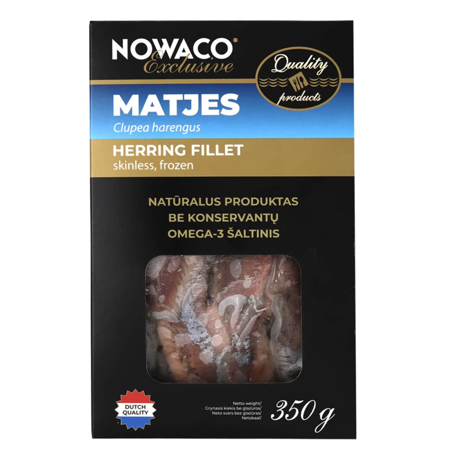 Замороженное филе матъес селедки без кожи NOWACO, 350 г